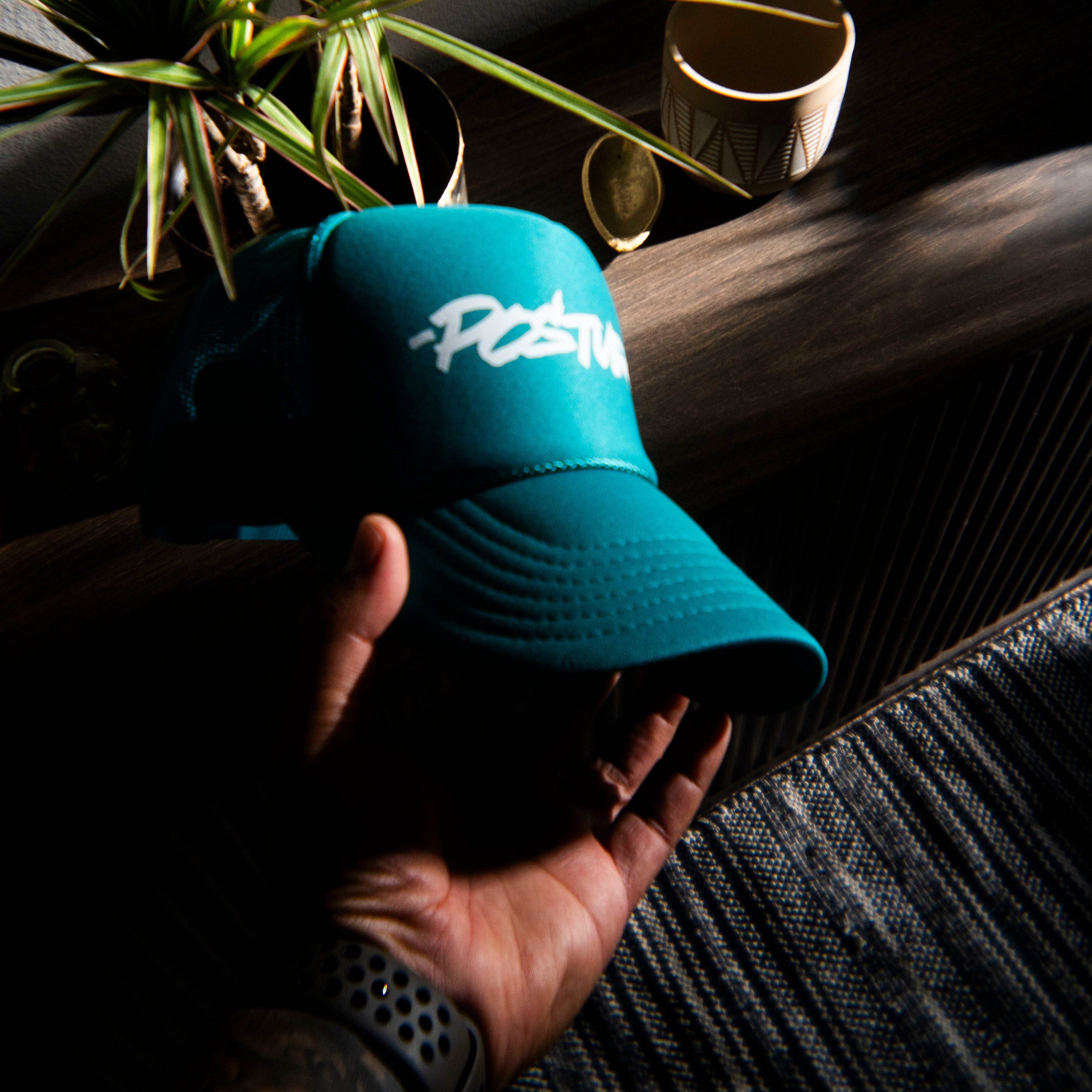 Marshall Script Jade Trucker Hat