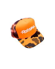 Marshall Script Orange Camo Trucker Hat